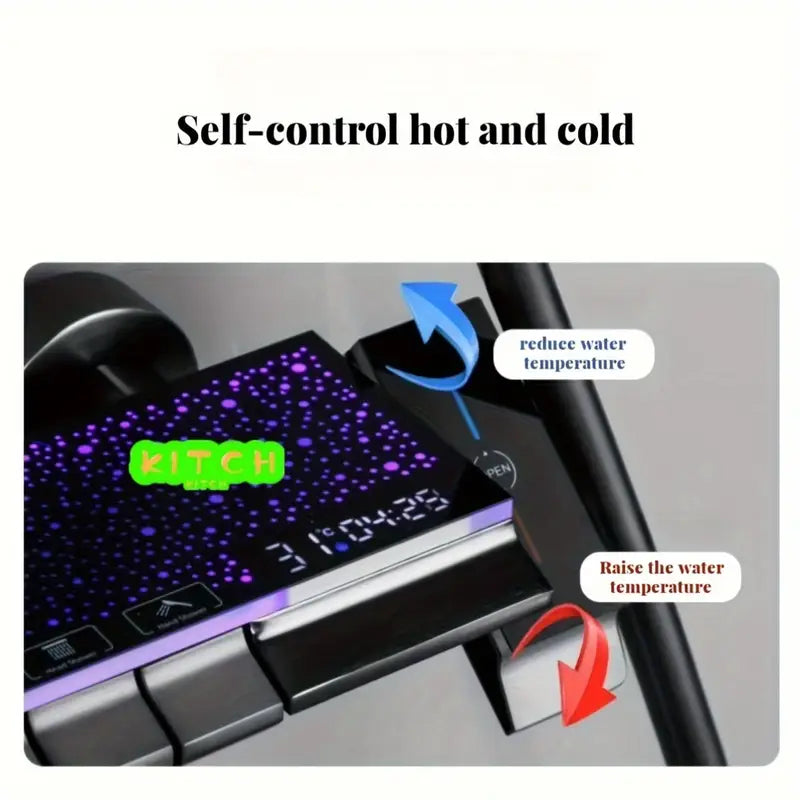 Système de douche LED avec affichage numérique