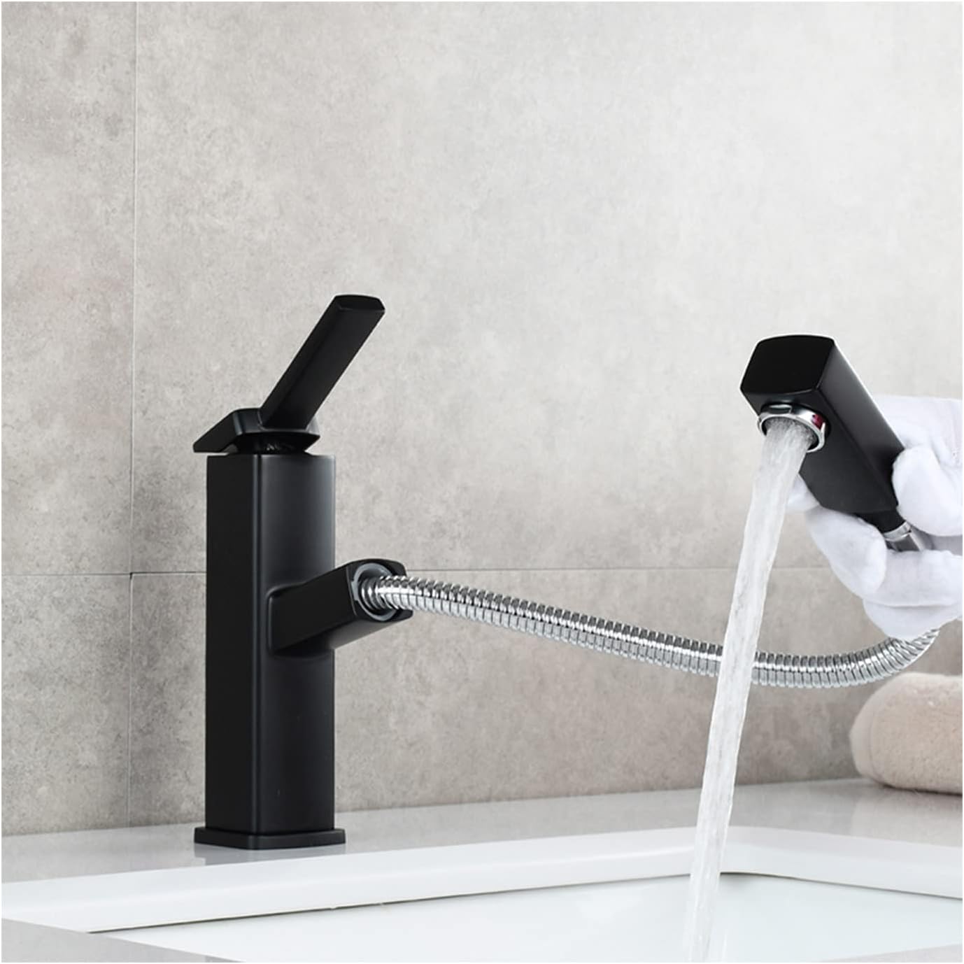 Robinet de salle de bain extractible