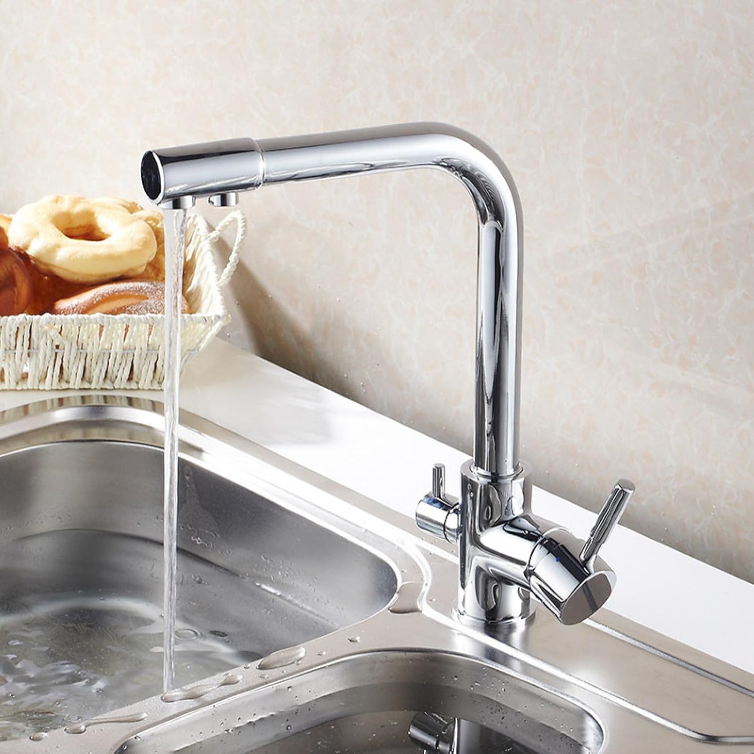 Robinet de cuisine 3 voie en inox