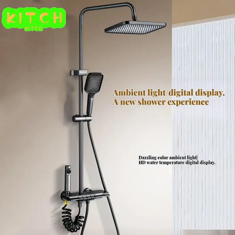 Système de douche LED avec affichage numérique