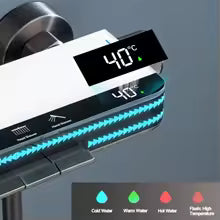 Ensemble de douche blanc avec affichage LED