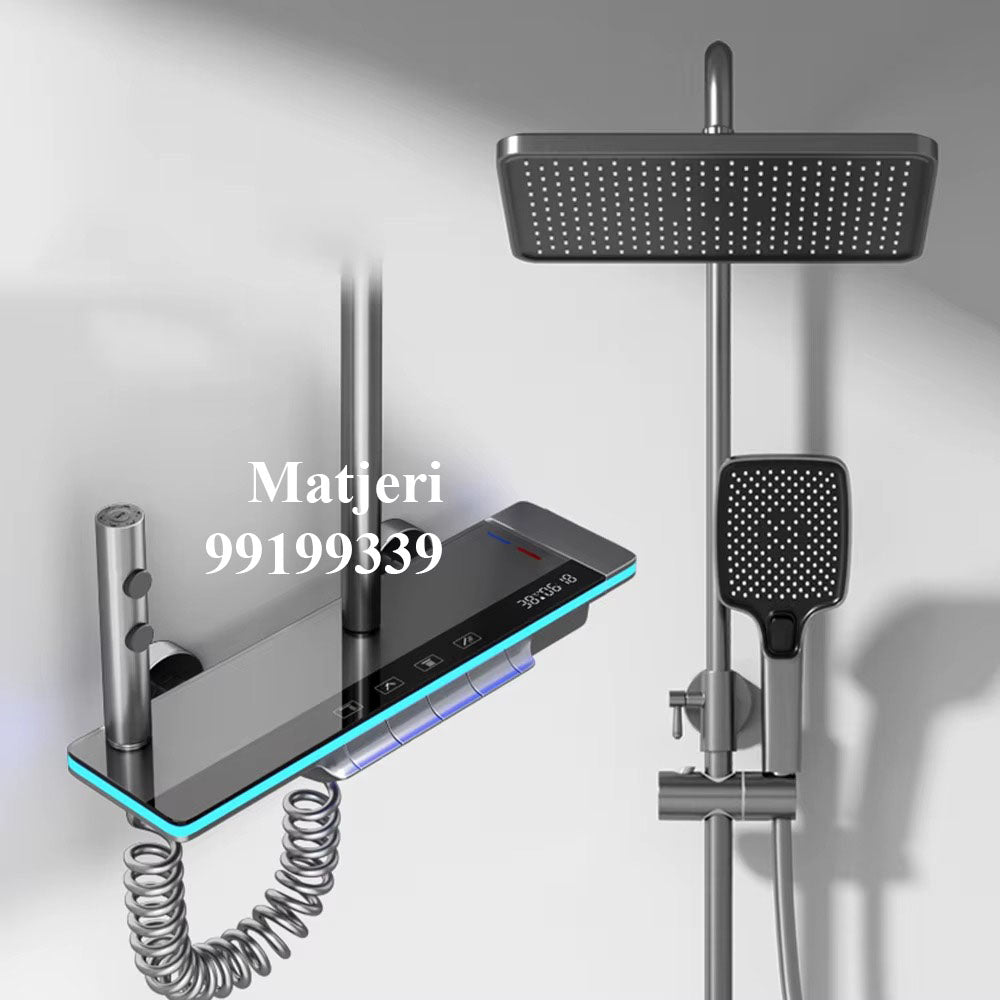 Colonne de douche LED hydro‑électrique